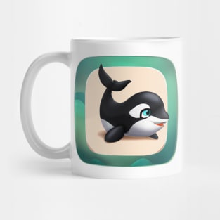 Cute Orca Drawing Mug